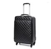 Suitcases TRAVEL TALE Women Spinner Rolling Luggage Set 24" Inch Lady's Cabin Trolley Bag Leather Suitcase 20"