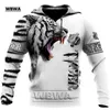 Felpe con cappuccio da uomo Felpe Brand Fashion Autunno leone White Tiger Skin 3D All Over Printed Mens Felpa Unisex Zip Pullover Giacca casual 220929