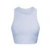 LU-207 Women Tank Tops Yoga Sports BH Running Cersatile Fashion High Elastic Rib Anti Stray High Collar Vest