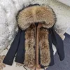 Vestes d'hiver de fourrure de fourrure pour femmes parkas à capuche naturel de raton laveur