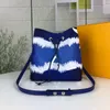 2022 tasarımcı kova çantası moda baskı ünlü çanta omuz çantaları deri kadın çiçek baskı crossbody cüzdan 3 renk 06