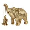 Decorative Objects Figurines 1PC Retro Resin Elephant Decoration Sculpture Figurine Art Elephant Statue Creative Resin Crafts Home Porch Desktop Decor 220928