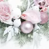 Dekoracje świąteczne wieniec różowa kulka