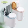 Porte-brosse à dents ECOCO Aimant anti-poussière Porte-rince-bouche avec tasses Pas de clou Support mural Étagère Accessoires de salle de bain Ensembles 220929