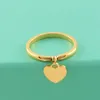 2022 Top Quality Extravagant Simple heart Love Ring Gold Silver Rose Colors Stainless Steel Couple Rings Fashion Women Designer Jewelry Lady Party Gifts