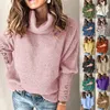 Damenpullover Turtelneck Pullover Frauen Retro Dicke Winter Vintage Große Plus Größe 5XL Gestrickte Reine Beige Rosa Lose Straße Elegante Dame