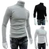 Mens Sweaters Long Sleeve Men Tshirt Turtleneck Men Pullover Soft Blouse Solid Color Stretchy Knitted Shirt Mens clothing for Autumn Winter 220929