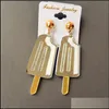 Dangle Chandelier 2021 Lettre de crème glacée acrylique exagérée Cat Dangle Boucles d'oreilles Punk Hip Hop Bijoux pour femmes fille grande taille drôle E Otbwk