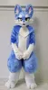 2020 Long Fur Husky Dog Fox Mascot Costume de desenho animado roupas Fursuit Halloween Fester Furry Festy Dress Up Up