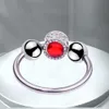 الجمال عناصر Ruby Metal Cock Ring Beads Bdsm Penis Sleeve Lock Bondage Delay Reighbulation Discing Cockring Gay Ladyboy Sexy YS0435