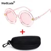 WarBlade Retro Round Sunglasses Women Luxury Brand Designer Bee Frame Circle Sun Glasses Fashion Female Eyewear Oculos De Sol 1219