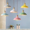 Hängslampor retro industriell ljus färgglada restaurang hem kök lampa vintage hängande lampskärm dekorativ