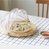 Handgefertigter gewebter Bug -Proof -Korb staubdes Picknickkorb Obst Gem￼se Brot Cover mit Gaze13411