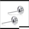 Boucles d'oreilles en acier inoxydable avec diamants pour femmes