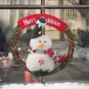 Dekoracyjne kwiaty wieńce świąteczne do drzwi frontowych Snowman Wreath Merry Decoration Ręcznie
