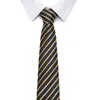 Bow Ties Fashion Neckties Men's Stripe Yellow Navy Blue Wedding Jacquard Woven 7.5 Cm Silk Men Solid Tie Neck