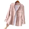 Women s Jackets Trench Coat Autumn Korean Stand Collar Short Loose Female Windbreaker Outerwear With Lining Q47 220929
