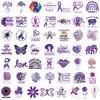 50PCS Alzheimer's Awareness Stickersスケートアクセサリースケートボード用のビニール防水ステッカーラップトップ電話ケースカーデカールパーティーの装飾