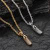 Hip Hop 18K Casual schoenen Hang ketting Goud Golverteerde micro verharde zirkoonheren Bling sieraden