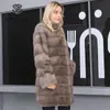 レディースファーフェイクミンクコート特大女性冬の自然coat