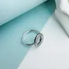 Anello in argento sterling 925 con cuori Halo scintillanti Gioielli da sposa con diamanti CZ per donne Ragazze con scatola originale per anelli Pandora in oro rosa