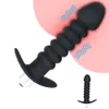 Articoli di bellezza 1/10 Velocità Plug anale in silicone Dildo Vibratore Massaggio alla prostata Butt Bead Stimolazione Giocattoli sexy per uomini Donne Coppie Masturbazione