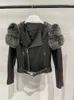 Femmes fourrure Faux vrai manteau femmes luxe hiver en cuir véritable vestes Style court Streetwear vêtements 220929