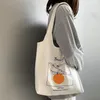 Akşam çantaları moda turuncu tuval çanta kadın edebi Japon öğrenci yeleği ins Basit taşınabilir baskı omuz çanta kadınlar için