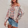 Women's Blouses Plus Size Clothing For Men Womens Top Sexy Off Shoulder Floral Long Sleeve Print Cropped Shirt Medium Set Women