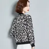 Giacche da donna Stampa leopardata Cappotto sottile da donna Colletto alla coreana Bomber a maniche lunghe Top casual Donna Cappotti da donna di grandi dimensioni 220929