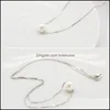 Hanger kettingen parel ketting sieraden 8-9 mm ronde natuurlijke zoetwaterhangers 925 sterling sier voor vrouwen ing cadeaumval levering dhwfl