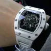 Multi-function Superclone Luxury Mens Mechanical Watch Richa Milles Rm055 Fully Automatic Movement Sapphire Mirror Rubber Watchband 8hb0