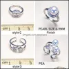 Paramètres de bijoux Paramètres de bagues de perles DIY 925 Bague en argent pour femmes Montage vierge Accessoires de bijoux de mode Cadeau Drop Livraison 2021 B Dh9Y8