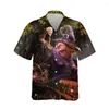 Herren-Freizeithemden, Jumeast 3D-Horror-Halloween-Hexe-Zauberer, bedruckt, hawaiianisches Vintage-Hemd, kurzärmelig, lose Oberteile