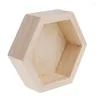 Jewelry Pouches Wooden Necklace Display Tray Case Holder Rack Hexagon Storage Box F2TD