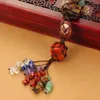 Interieurdecoraties Zeven kleuren van Chakra Natuursteen Auto Hangende ornament Handgeweven kwastjes Paar hanger Home Decor Accessoires