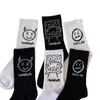 Herrensocken, Paar, reine Baumwolle, Cartoon-Muster, Hip-Hop-Stil, atmungsaktiv, Mittelrohr, Skateboard, 1 Paar, Herren/Damen, weich