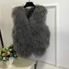 Womens Fur Faux Natural Multi Colors Short Vest 100% Real Genuine Mogolia Sheep Coat Drop Pure Gilet ksr855 220929