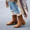 Boots 2022 Women Strange Style Thick High Heels Autumn Winter Female Short Fashion Stretch Sock Shoes Woman Zipper