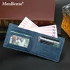 Plånböcker 2022 Klassiska herrplånböcker Vintage äkta PU -läderplånbok RFID Anti Stöld Kort vikning Busikskort Holder Purse Wallet Man L220929