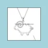 Pendant Necklaces Hollow Out Sheep Pendant Necklace Alloy Sier Elegant Animal Jewelry Nice Gift Lucky Wedding Necklaces Drop Delivery Dh6Xu