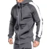 Men's Tracksuits 2Pcs Men Hoodie Tops Joggers Pants Tracksuit Set Running Jogging Gym Sports Wear Hooded Pants Sweat Suit Exercise Workout Set G220927