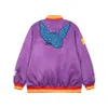 Violet Vestes Hommes Broderie Lettre manteaux Hommes Mode Manteau Casual Outwear Tops Real Pics