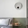 Lámparas de pared circulares de arte de resina para Loft, luz nórdica, lámpara de noche para dormitorio, iluminación interior, apliques de decoración del hogar