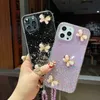 Bling Diamond 3D Butterfly Casos para Samsung S23 mais A54 A04E S22 Nota 20 Ultra Huawei P50 Pro Nova 8 Xiaomi 13 Lite Confetti Soft TPU FOIL