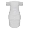 Casual Dresses Women Sexy BodyCon Dress Fashion Off Axla Midi Spring Ladies Bandeau 2022 White Glitter Sequined Club Party