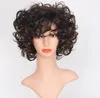 Women Ladies Short Curly Brown Full Wigs Wavy Hair Wig Natural Cosplay Party