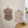 Clothing Sets 2022 Summer Baby Sleeveless Clothes Set Boys Cute Bear Vest Shorts 2pcs Infant Cotton Casual Suit Girl Outfits