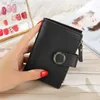 Wallets Women's bag small fresh short ladies wallet buckle pu leather solid color cute small wallet card holder clutch bag L220929