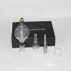 Hosahs 14mm nektar Set Two Funcations koncentrat Glas Dab Straw Water Pipes med boxglaskontaktadaptrar Oljebrännare Ash Catcher